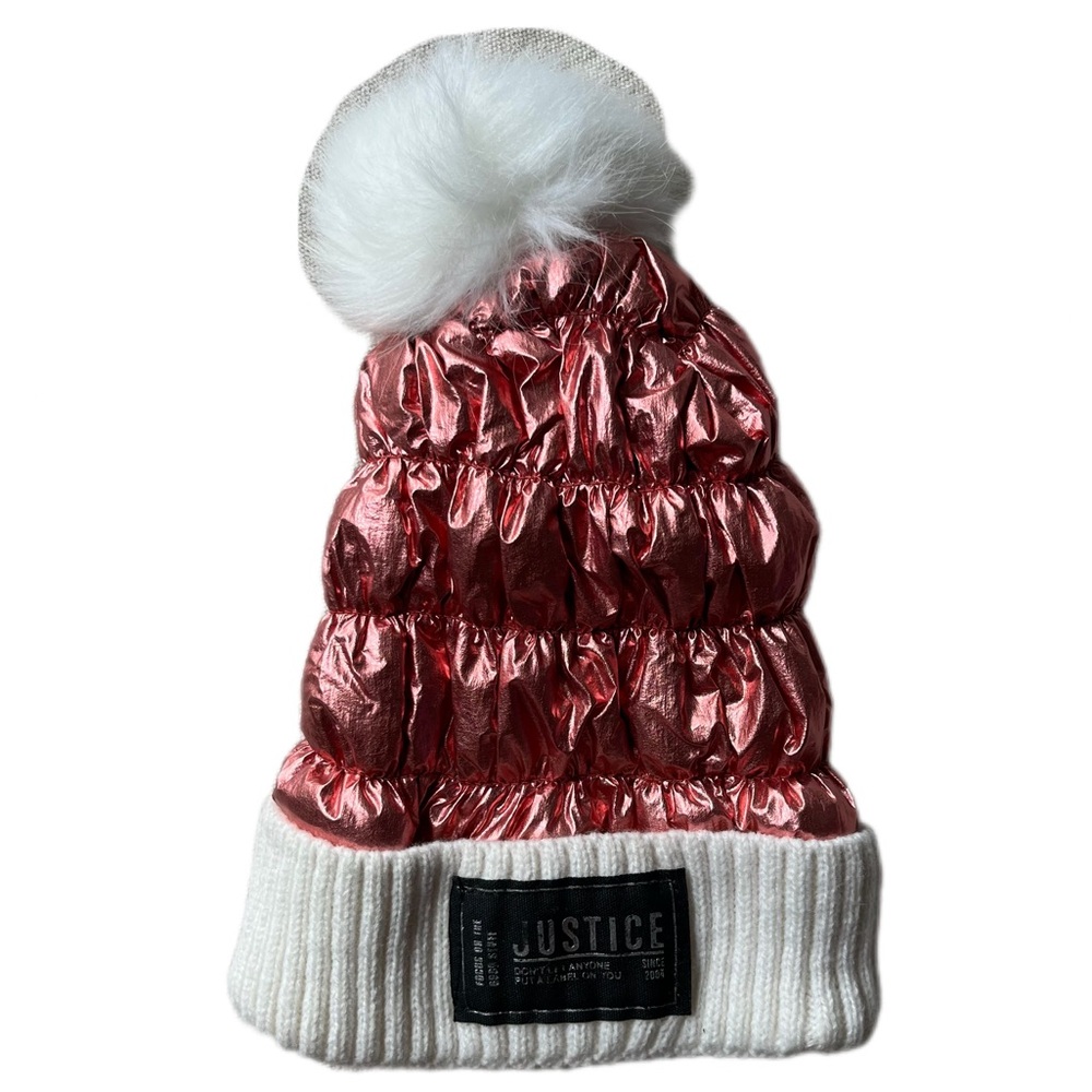 Justice Pink and White Kids Hat